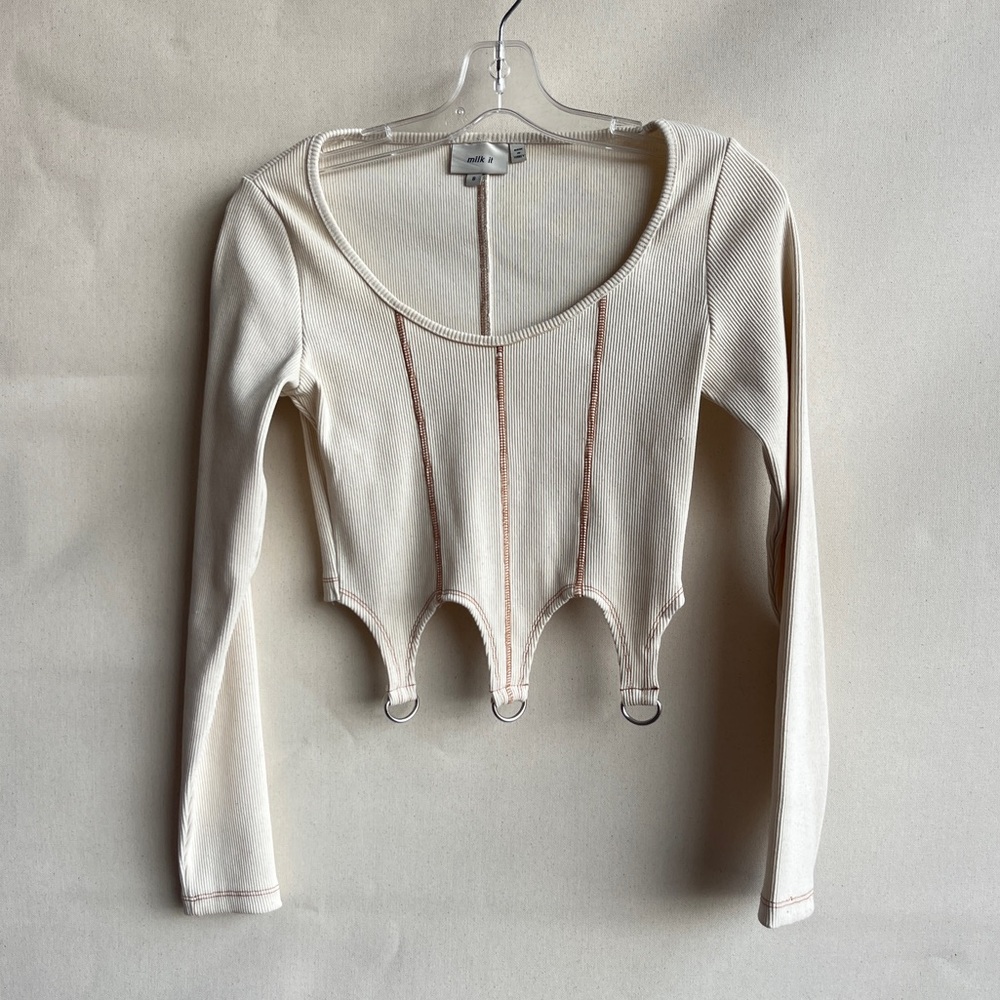 MILK long sleeve cropped top.